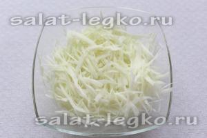 Салат весенний рецепт с фото из капусты Салат весенний «Бриз» с крабовыми палочками