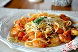 Паста с креветками в сливочно-чесночном соусе Креветки со спагетти в сливочно-чесночном соусе